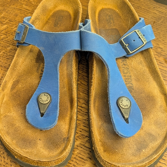 Birkenstock Shoes - Birkenstock Blue Suede Sandals